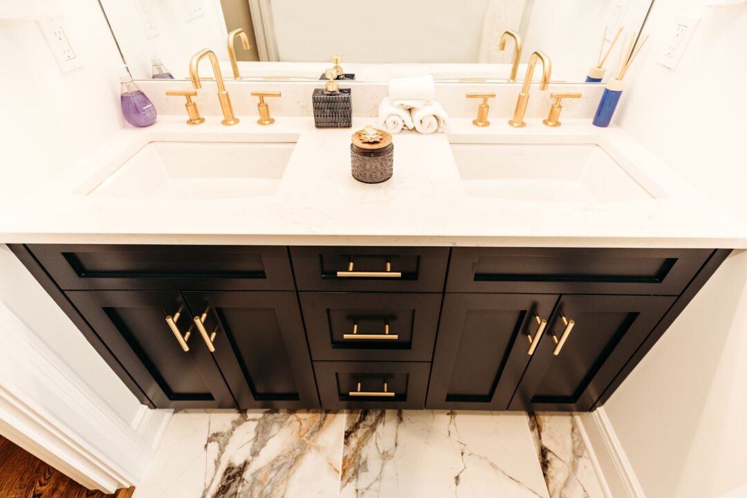 Black and Gold Bathroom Vanity
